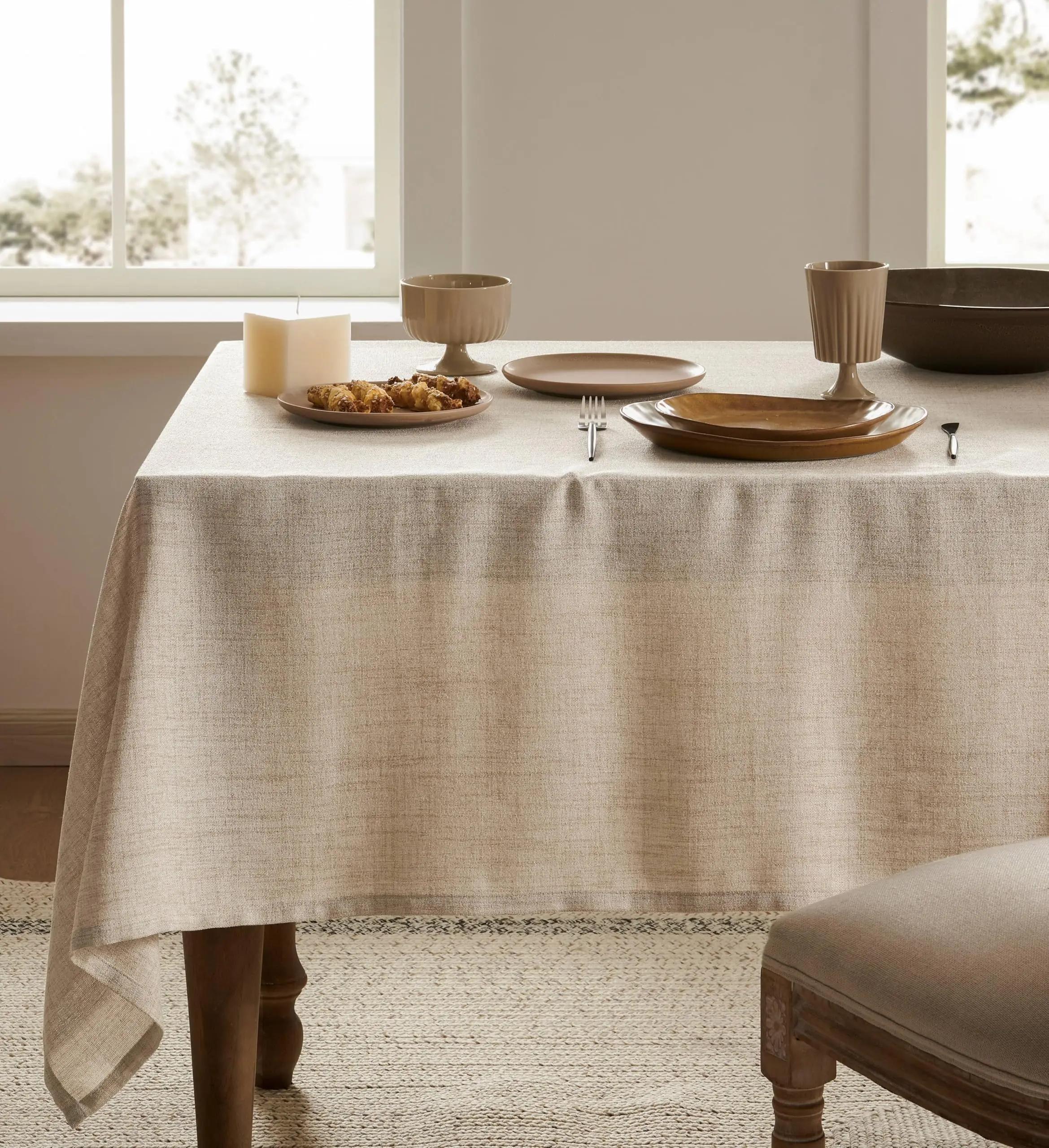 Nappe en lin Boho pour Tables rectangulaires, couverture de Table française lavable pour fête, Table