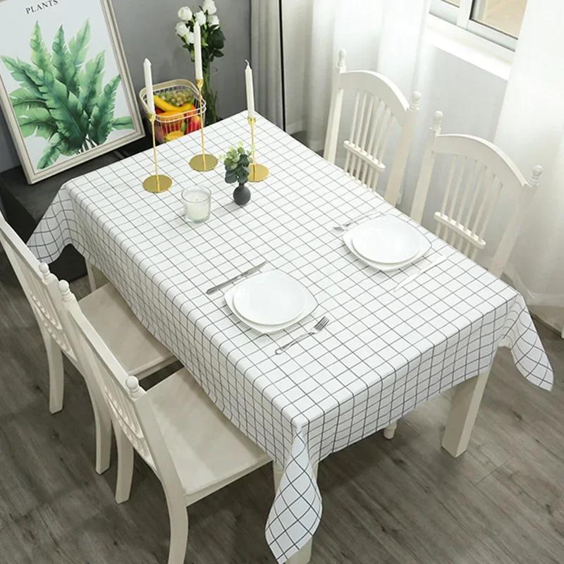 Nappe rectangulaire imprimée en plastique PVC, couverture de table à manger, imperméable à l'huile, 