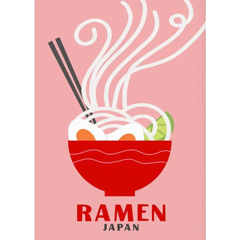 Preppy classique nourriture Pizza Tacos Ramen pâtes rétro abstrait affiche toile peinture mur Art ph
