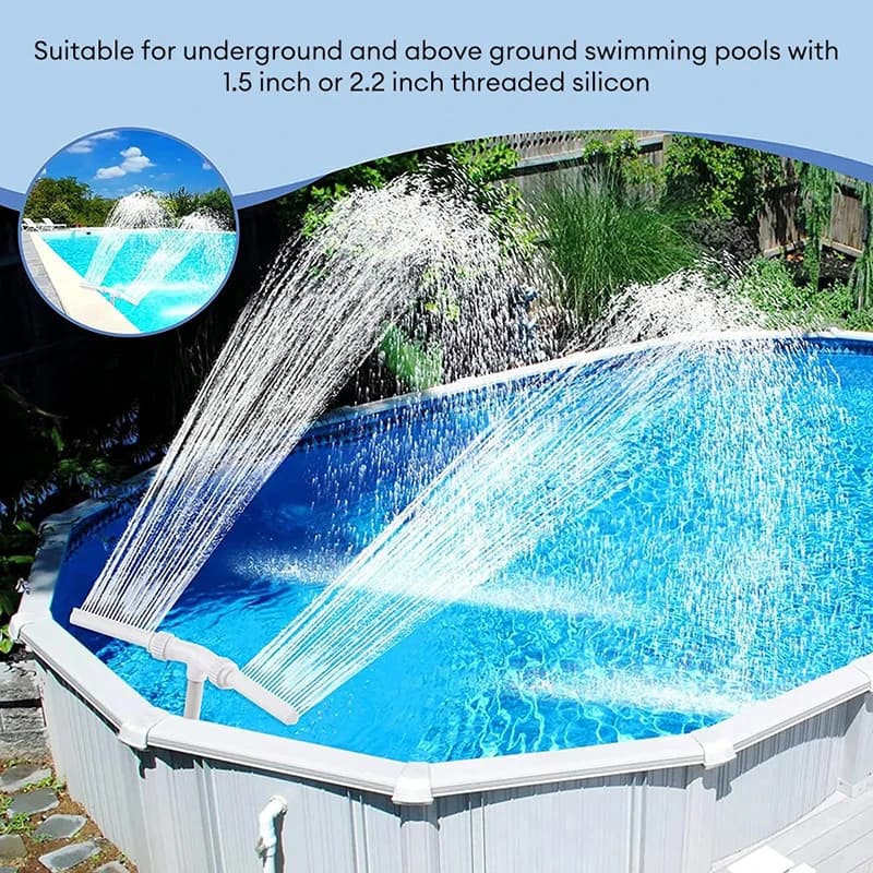 Fontaine de piscine cascade réglable, double pulvérisation d'eau, décoration de piscine, accessoires