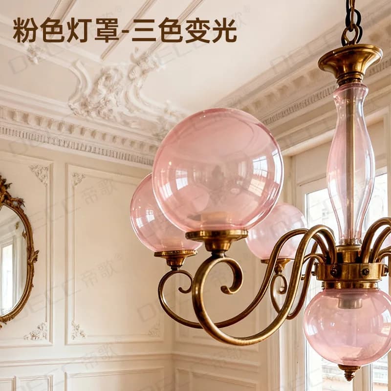 Lustre Rétro Français pour Salon, Luminaire Rustique Américain Vintage pour Salle à Manger, Lampe de