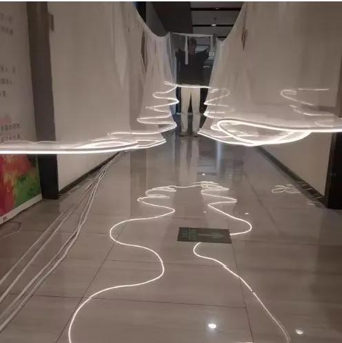 Gaze de plafond de mariage avec guirlande lumineuse LED, rideau ondulé brillant de 20M pour décor de