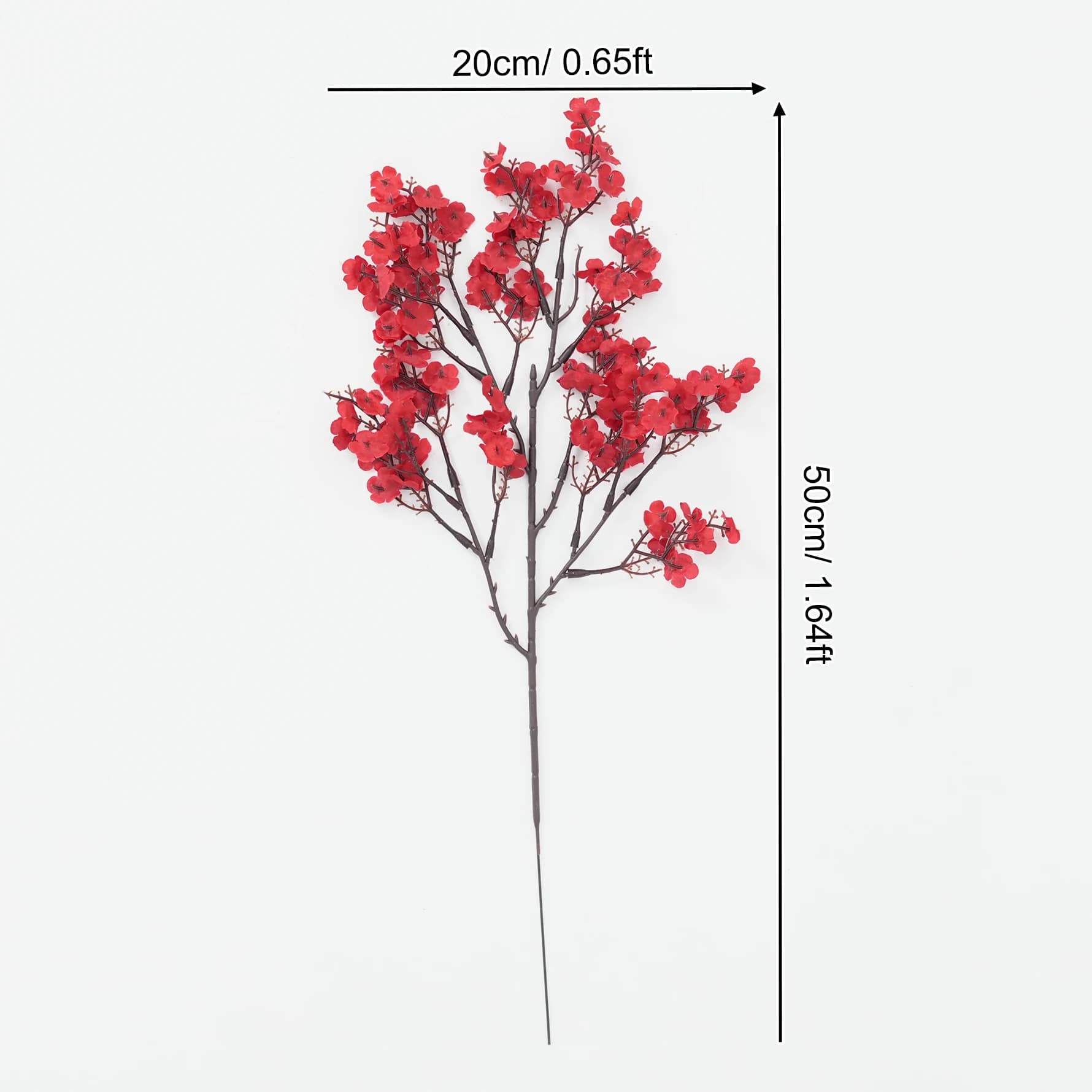 Branche de fleurs de gypsophile rouge romantique pour la décoration de table à la maison, accessoire