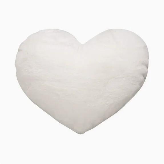 Coussin en peluche personnalisé en forme de cœur, doux, personnalisable, décoration de chambre d'enf