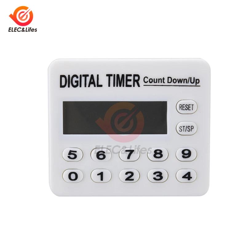 Minuterie de cuisine numérique LCD carrée, compte à rebours de cuisine, réveil, chronomètre de sommeil, minuterie 12 touches pour la cuisson, le jeu de sport