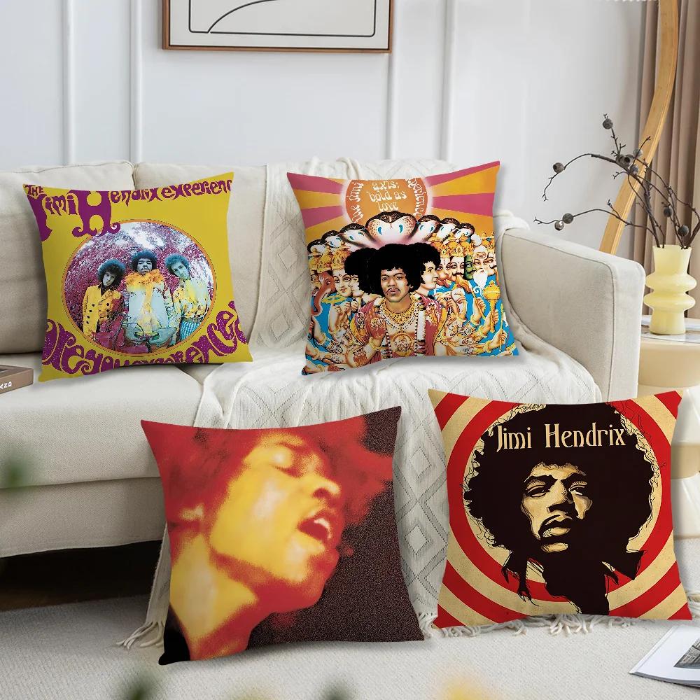 Juste de coussin pour salon, taie d'oreiller, coussin, j-Jimi H-Hendrix, support dorsal de canapé, carré, comparateur dominateur, compagnon de sieste
