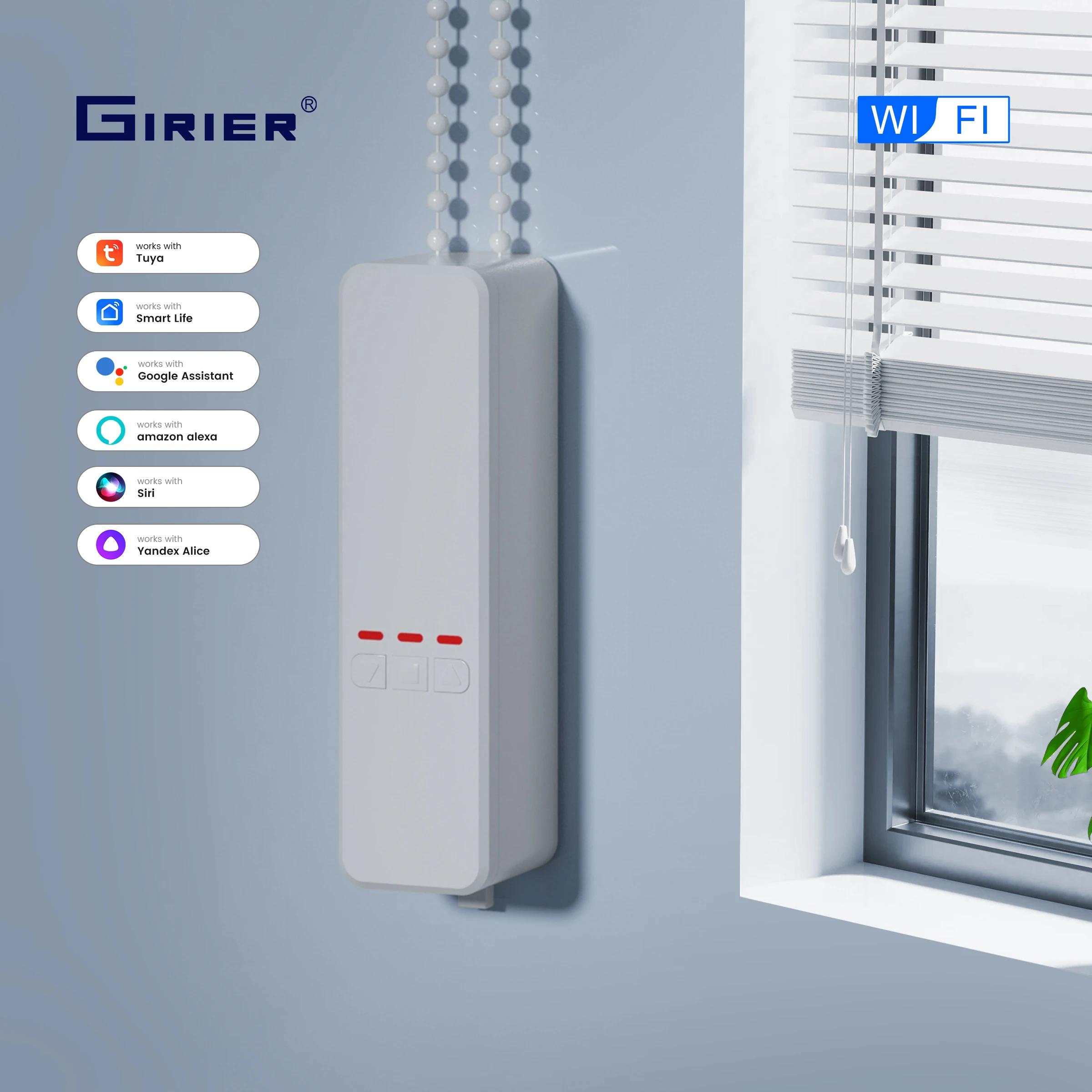 GIRIER – moteur de rideau intelligent, WiFi, moteur de pare-soleil motorisé pour stores, fonctionne avec Alexa Google Home Assistant, prend en charge l'application Tuya