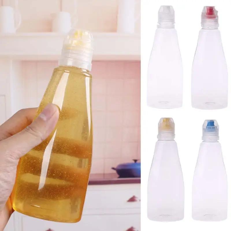 Bouteille à presser au miel avec couvercle de protection, capacité de miel de 400g, réutilisable pour l'organisation d'assaisonnement de la cuisine à domicile