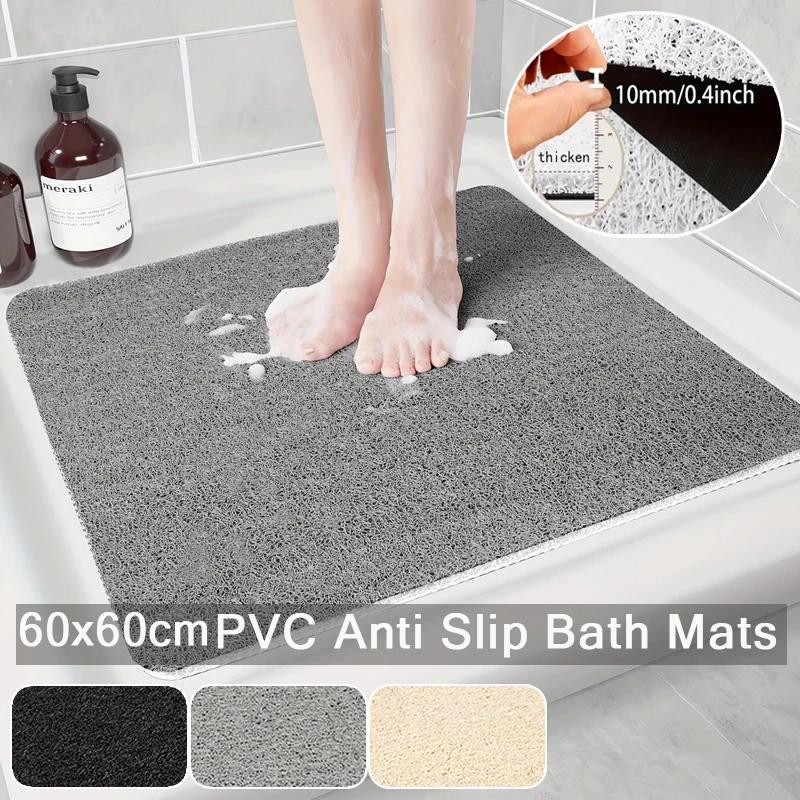 Tapis de douche/baignoire antidérapant et confortable en PVC, 1 pièce, pour zones humides, accessoires de salle de bain