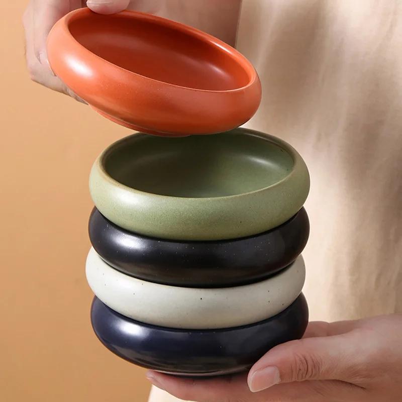 Bol à Dessert en céramique de couleur unie, bol à salade, mode rétro, cadeau de luxe, bol à tremper pour apéritif, condiments, ustensiles de Bar de cuisine
