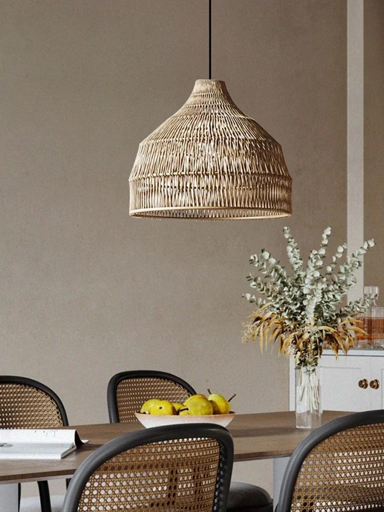 Style japonais Wasabi lustres Table à manger lampe nordique minimaliste rétro Villa Art chambre décor à la maison pendentif lumière LED
