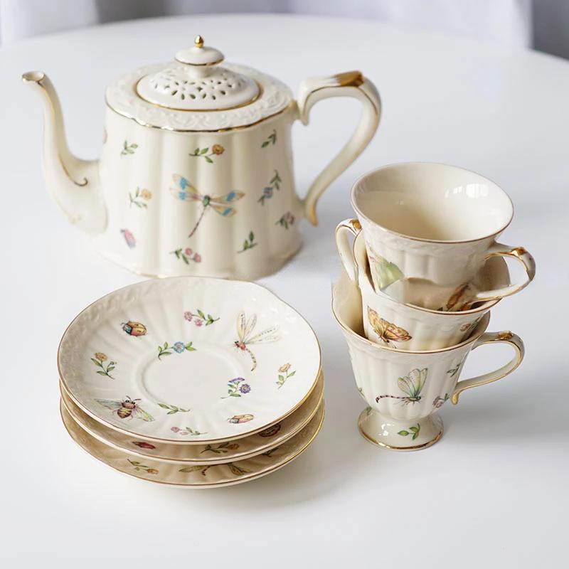 Ensemble tasse à café et plat en céramique, théière de l'après-midi, théière à dessert, tasse à café, tasse à thé, pot, verres de cuisine, britannique, européen, français