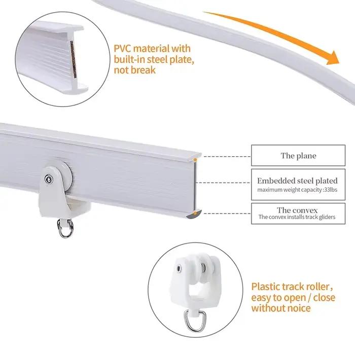 Rideau pliable 2/3/5/6M, pour chambres à coucher, balcons, salles de bains, rideau Flexible et silen