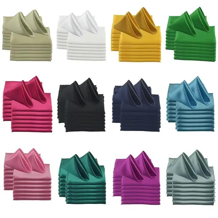 Serviettes de Table en Satin 45x45cm, pour Mariage, Restaurant, Noël, Anniversaire, Banquet, 30 Pièc