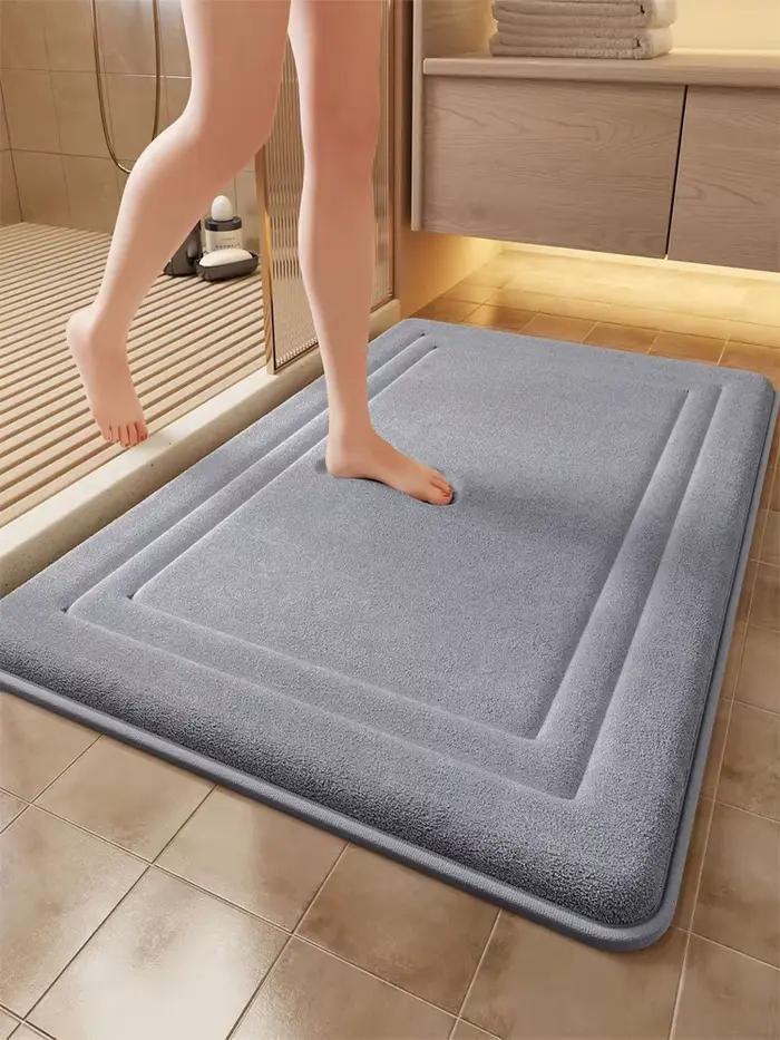 Tapis de salle de bain Super absorbant, antidérapant, en velours de corail, doux, éponge épaisse, po