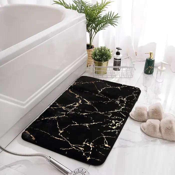 Tapis de bain antidérapants en marbre noir et or, 40x60cm, 50x80cm, 60x90cm, 80x120cm, tapis de douc