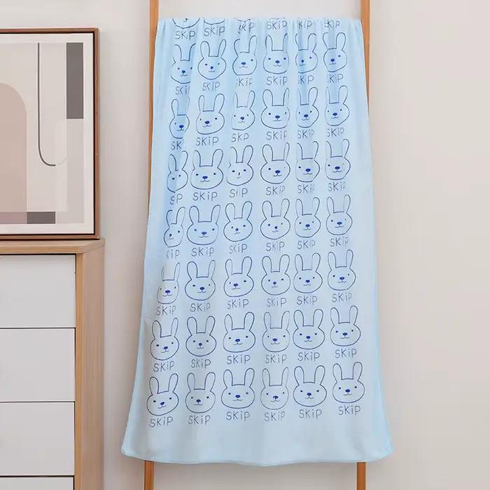 Serviette de bain en microfibre pour enfants avec motif de dessin animé – Couverture de bain pour bé