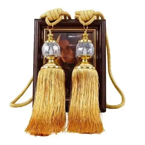 1 paire d'embrasses de rideaux à pampilles, perle de cristal, boule suspendue, cravate, accessoires