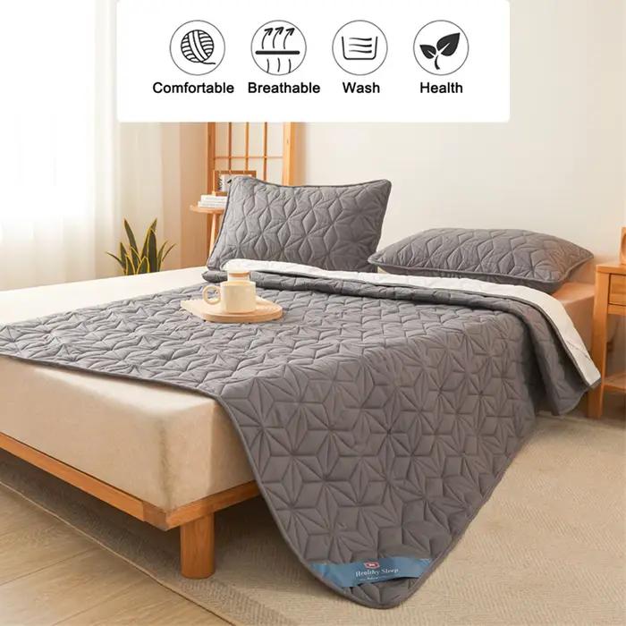 Surmatelas imperméable avec bande élastique, coussin de protection matelassé, couvre-matelas d'hiver