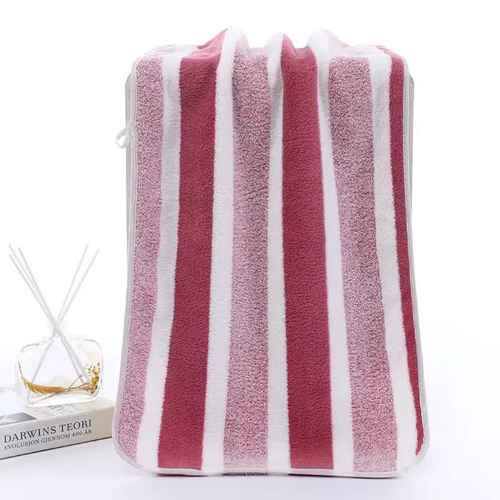 Serviette de bain rayée, 1 pièce, absorbante et à séchage rapide, Super douce, respectueuse de la pe