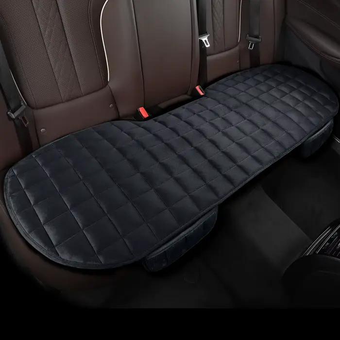 1 pièce de poils courts brodés à carreaux sans dossier, chaud et confortable, coussin de voiture uni