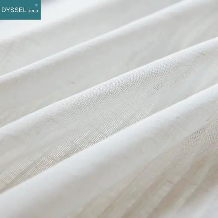 Rideaux de fenêtre en lin, décoration moderne, aspect solide, blanc transparent, Style européen, œil