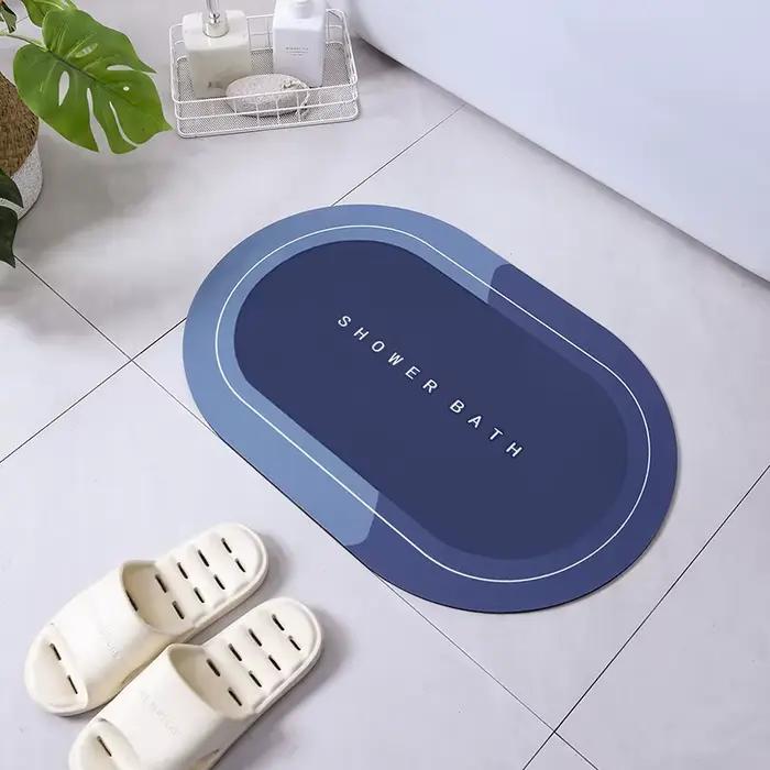 Tapis de bain absorbant antidérapant en diatomite pour salle de bain, tapis de douche, paillasson d'