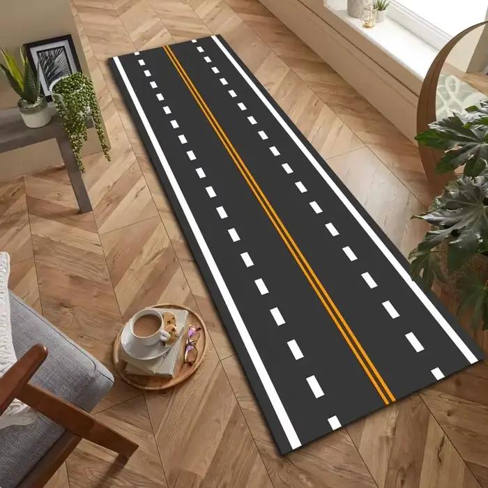 Tapis moderne Road Runner pour chambre d'enfant ou décoration de salle de jeux, tapis amusant en for