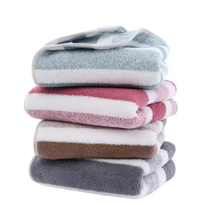 Serviette de bain rayée en microfibre, 35x75cm, pour salle de bain ou douce et absorbante, expérienc