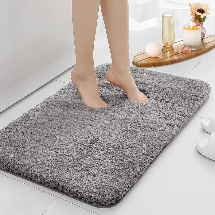 Tapis de salle de bain antidérapant à Absorption d'eau, épais, pour cheveux longs, lavable en Machin