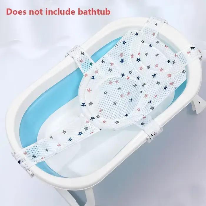 Coussin de bain pour bébé, Tapis de bain pour nouveau-né, Filet de soutien pour baignoire de bébé, O