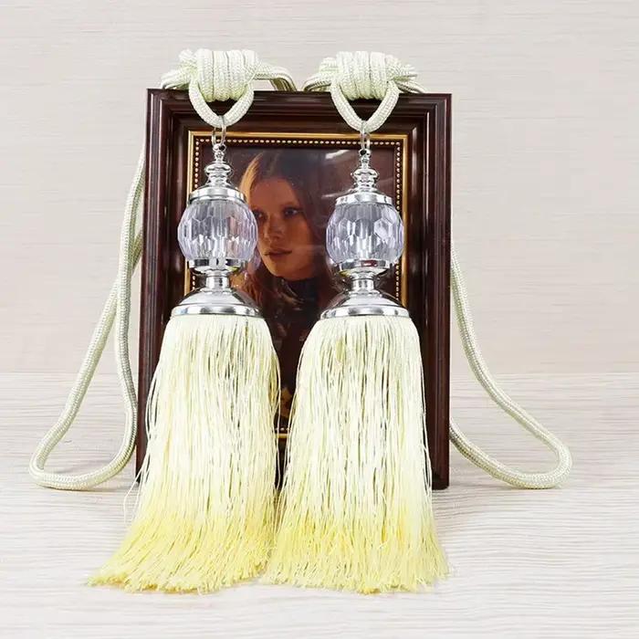 1 paire d'embrasses de rideaux à pampilles, perle de cristal, boule suspendue, cravate, accessoires