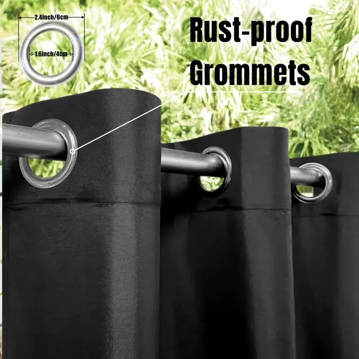 Rideau à œillets de confidentialité extérieur imperméable, rideaux Adumbral résistants aux intempéri