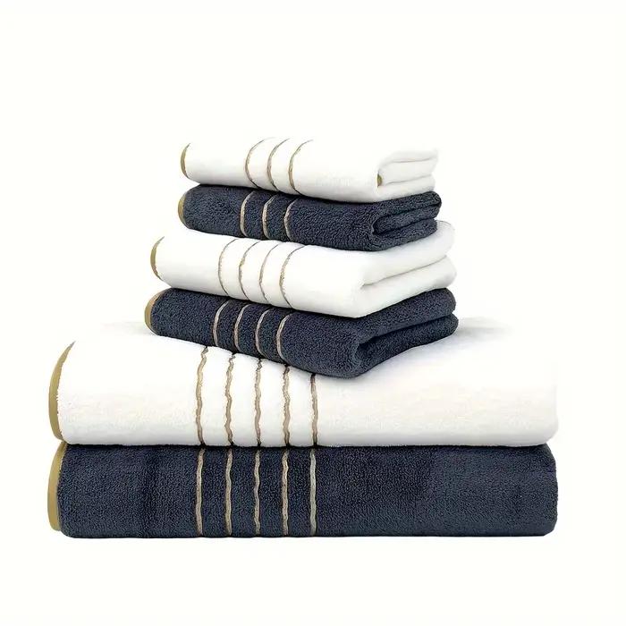Ensemble de 6 serviettes de bain (2 serviettes de bain + 2 serviettes à main + 2 débarbouillettes) -