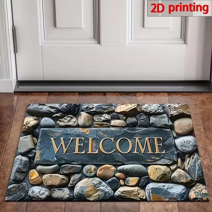 Paillasson d'entrée de bienvenue en pierre de bienvenue, décoration de maison, tapis de sol intérieu