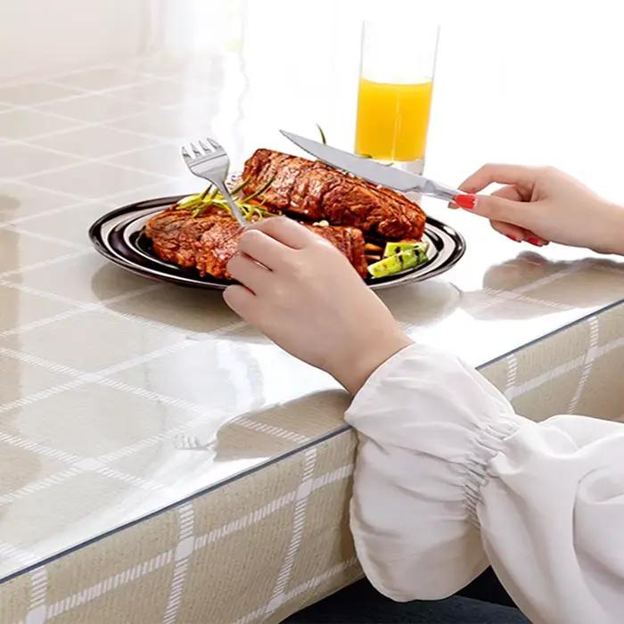 Nappe en PVC transparente pour table à manger, nappe de cuisine imperméable et anti-huile, tapis de