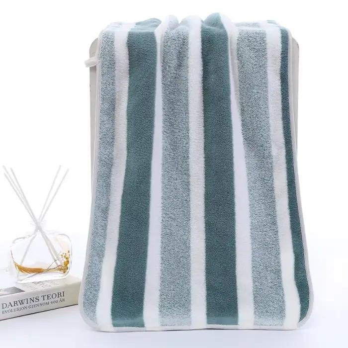 Serviette de bain rayée, 1 pièce, absorbante et à séchage rapide, Super douce, respectueuse de la pe