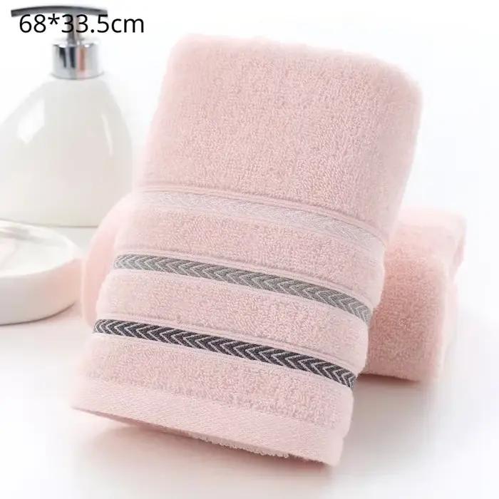 Serviette de bain, serviettes en coton pur doux à séchage rapide avec motif rayé moderne, serviettes