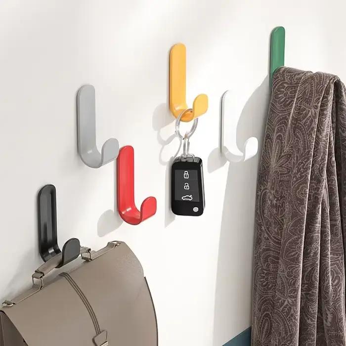 Crochet de rangement mural polyvalent derrière la porte, 6 pièces, crochet de suspension en tissu po