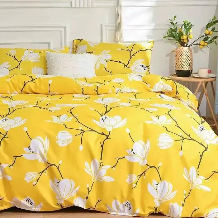 Ensemble de housse de couette en marbre noir – Taille Queen/King imprimée réactive 220x240cm, housse
