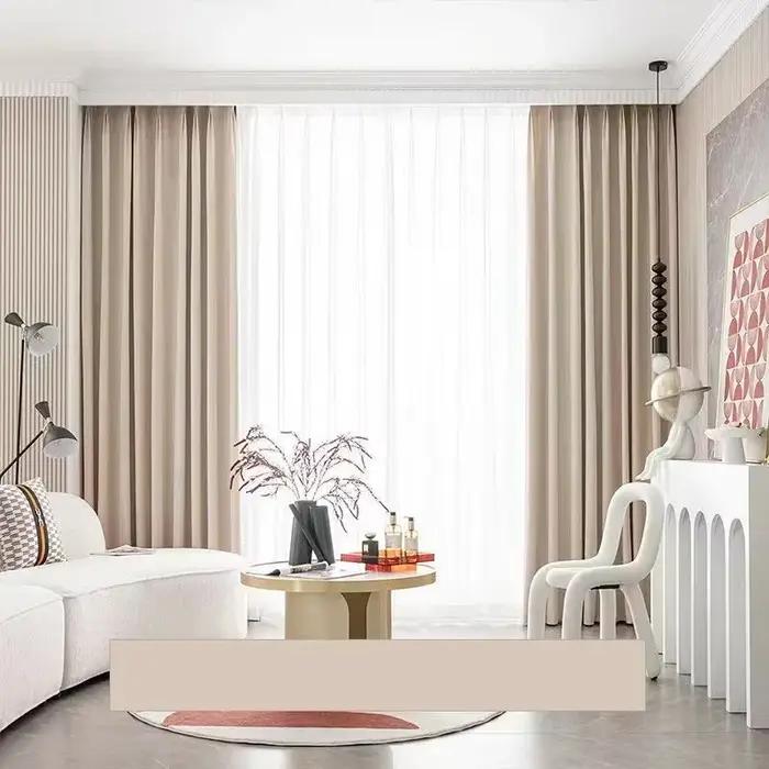 Rideaux occultants en velours épais à chevrons, style nordique minimaliste moderne rétro vert, pour