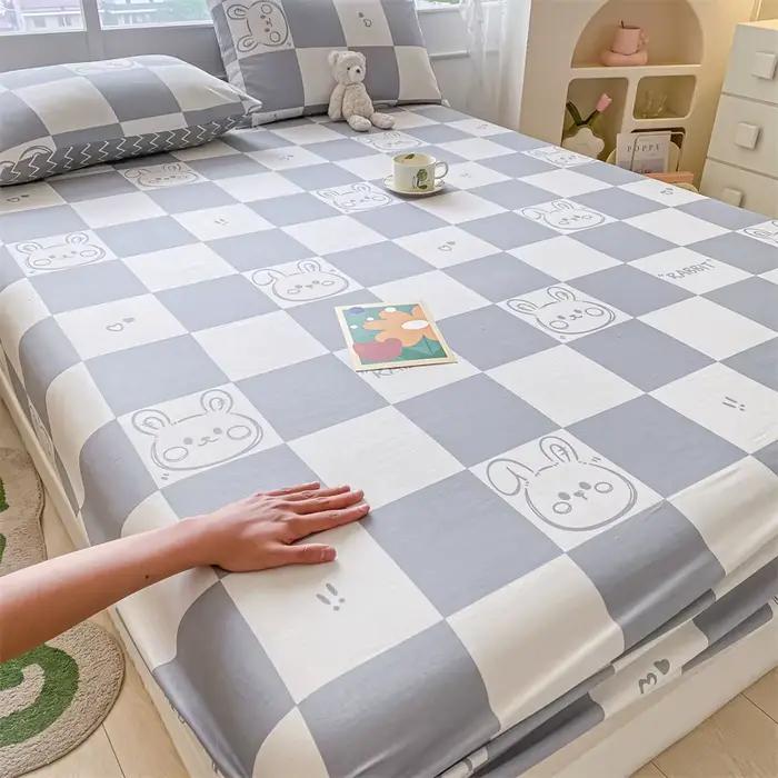 Ensemble drap-housse et taies d'oreiller 100 % coton ou 1 drap imprimé floral, protège-matelas, couv