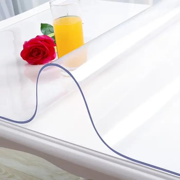 Nappe en PVC transparente pour table à manger, nappe de cuisine imperméable et anti-huile, tapis de