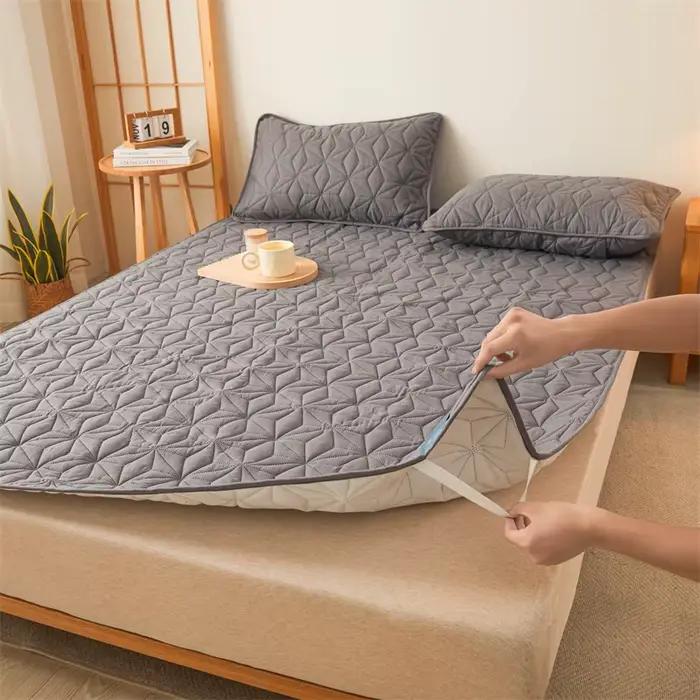 Surmatelas imperméable avec bande élastique, coussin de protection matelassé, couvre-matelas d'hiver