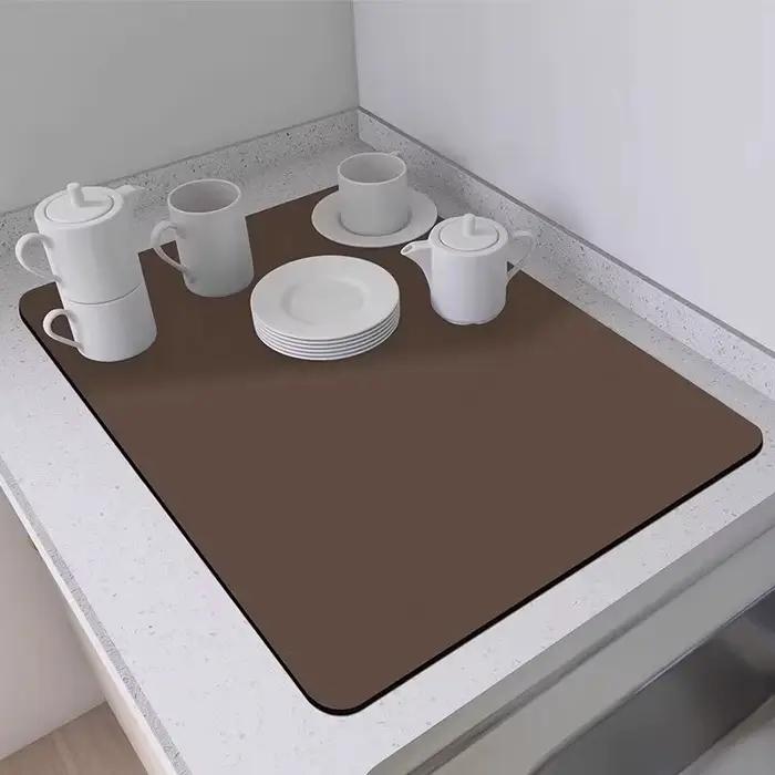Tapis absorbant pour comptoir de cuisine, pour Bar, tasse, bol, tapis de séchage, comptoir de thé, é