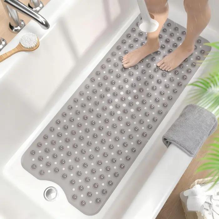 Tapis de baignoire Extra Long antidérapant 40x16 pouces, tapis de douche intérieurs avec ventouses e