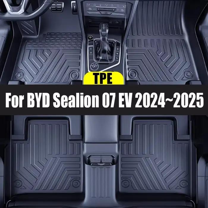 Tapis de sol de voiture pour BYD Sealion 07 EV 7 2024 2025 2026 3D TPE, imperméable, en cuir, boue,