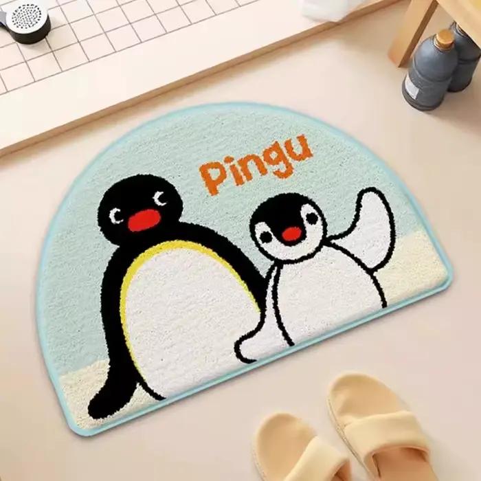 VIKAMA – tapis imitation cachemire série Pingu, tapis de sol absorbant pour toilettes, salle de bain