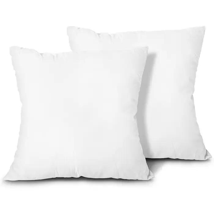 4 ou 2 pièces ensemble coussin noyau confort literie 18x18 pouces jeter oreiller blanc doux oreiller