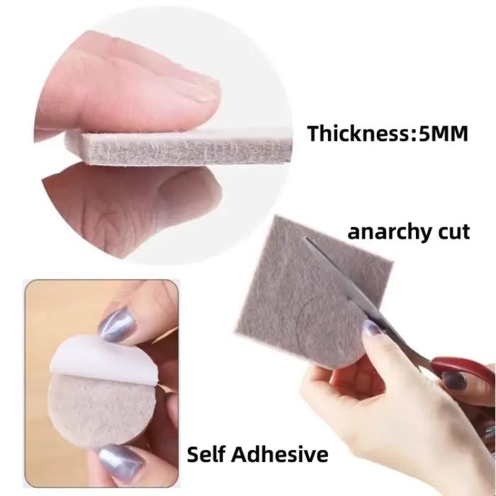 Coussinets de pieds de chaise en feutre, 5mm d'épaisseur, tapis de protection contre les rayures au